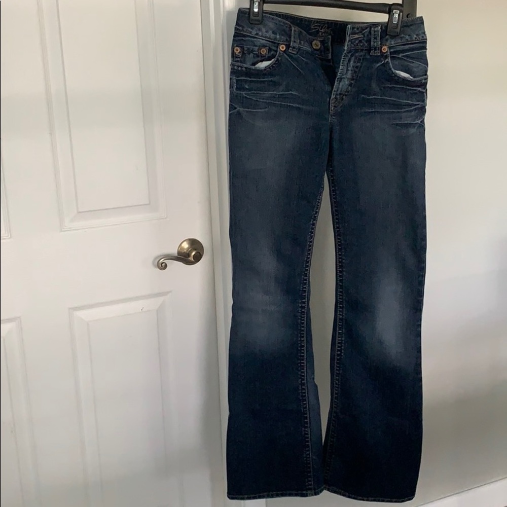 Silver Jeans Dark Distressed Denim Size 10 Jeans